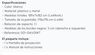Pantalla Proyección Portátil 99