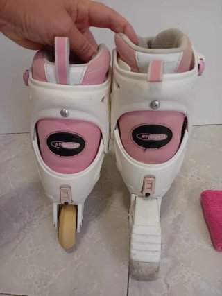 Patines en línea rosa y blanco Talla 37-40