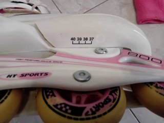Patines en línea rosa y blanco Talla 37-40