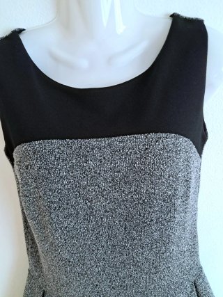 Vestito donna smanicato nero e grigio