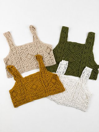 Lote 4 Tops Crochet Bordado