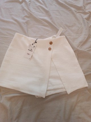 Falda pantalón Zara blanca Talla L