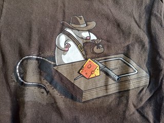 Camiseta de manga corta estampada rata roedor S