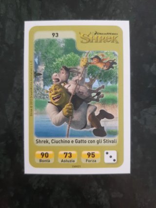 Carte Esselunga Eroi Dreamworks Shrek Ciuchino Gat