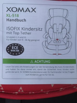 Silla coche Xomax ISOFIX roja grupo 1-2-3