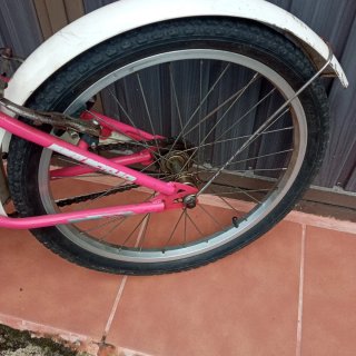 Bicicleta infantil 20 rosa y blanca