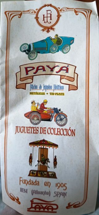 Reproducción Juguete Hojalata Payá Tartana ref.248