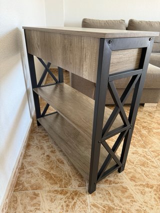 Mueble entrada recibidor con cajón y estantes