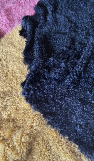 Coperta sfoderata in  pecora tibetana riccia ,