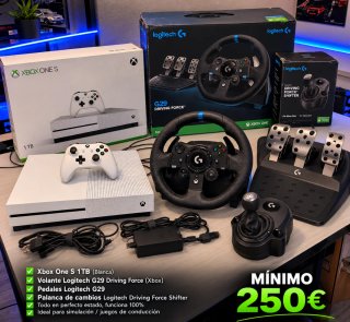 Xbox One S + Volante Logitech G29 + Palanca