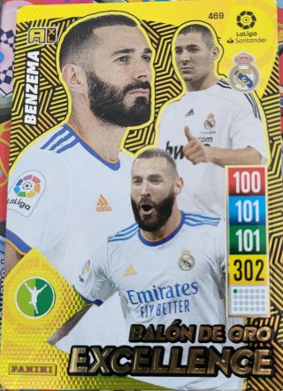 Cromo Benzema Balón de Oro 21-22 Panini