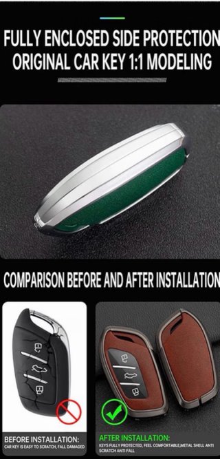 Funda Llave MG Verde Piel y Metal