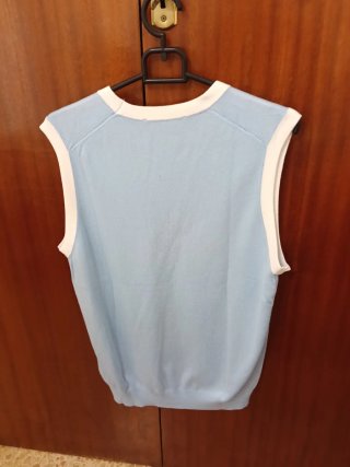 Chaleco de punto Zara azul y blanco