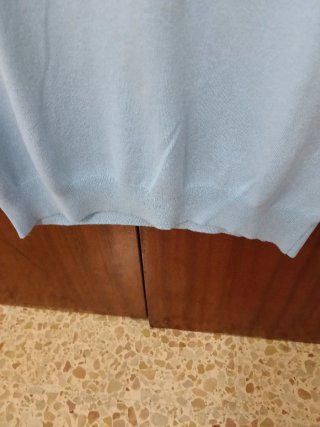 Chaleco de punto Zara azul y blanco
