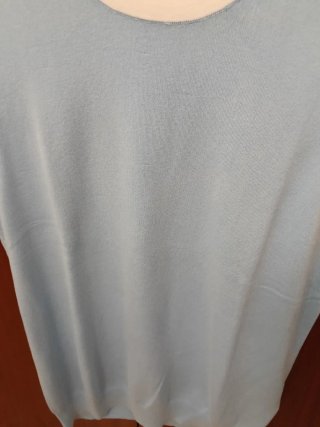 Chaleco de punto Zara azul y blanco