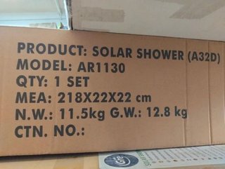 GRE Ducha Solar Jardín 32L 210cm Aluminio