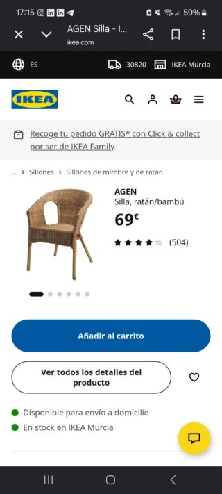 Sillas de mimbre y madera