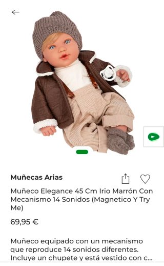 Muñeco Bebé Elegance 45cm Arias