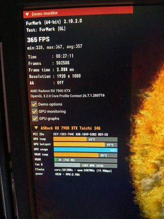 RX 7900 XTX 24GB Tarjeta Gráfica Asrock