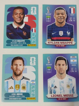 Lote cromos Panini Mundial Messi Ronaldo Mbappe