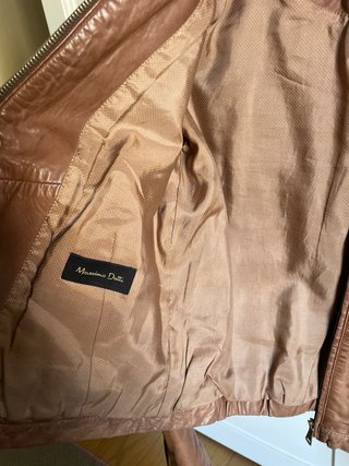Chaqueta Cuero Marrón Massimo Dutti