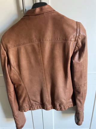 Chaqueta Cuero Marrón Massimo Dutti