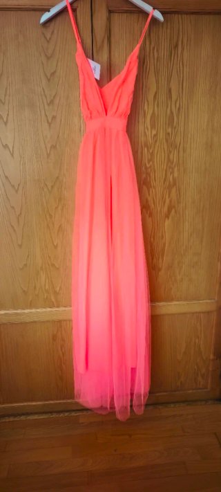 Vestido fiesta rosa chillón talla 36