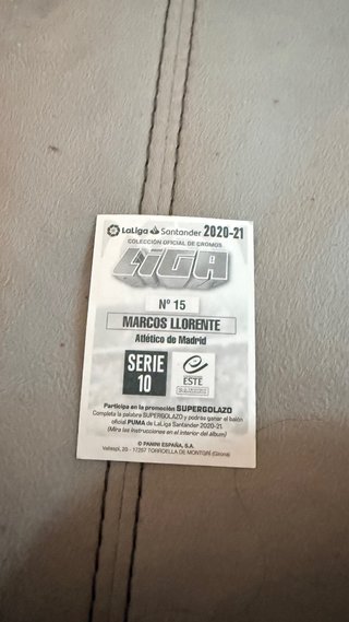 Carta Fútbol Marcos Llorente Firmada