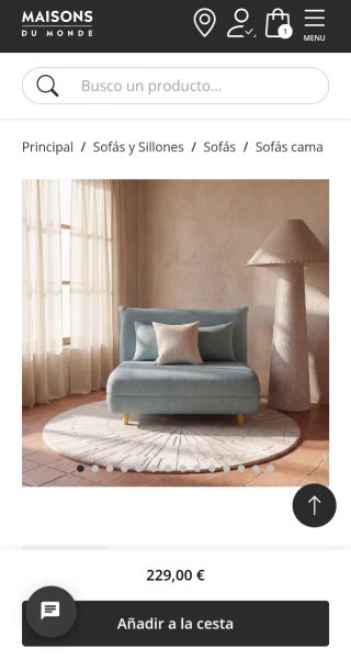 Sofá Cama Gris Tela