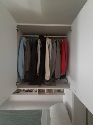 Cama abatible con armarios y colchón 90 cm