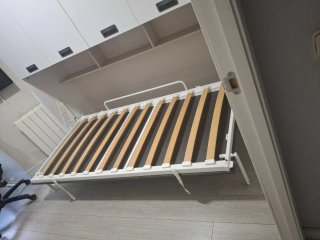 Cama abatible con armarios y colchón 90 cm