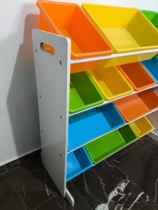 Organizador de juguetes con 12 cajas