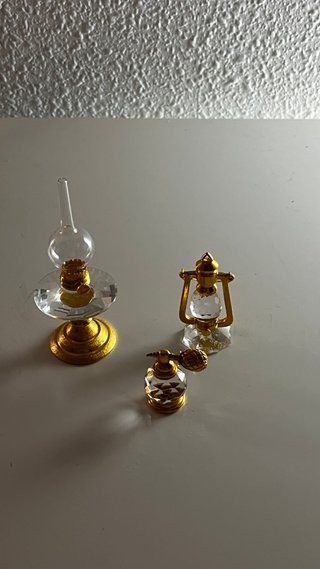 Figuras decorativas de cristal y oro
