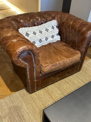Sofá Chester Piel Marrón Maisons du Monde De Piel