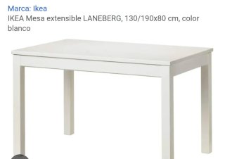 Mesa Comedor Extensible Blanca con 4 sillas