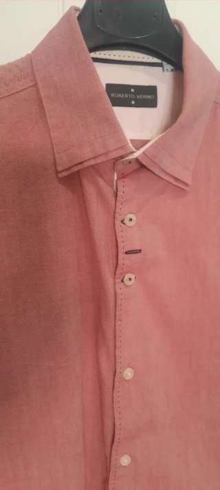 Camisa Roberto Verino manga larga hombre rosa