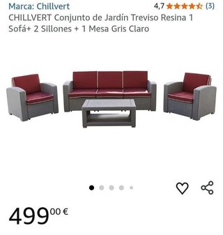 Chillvert Conjunto de jardín de resina 5 personas
