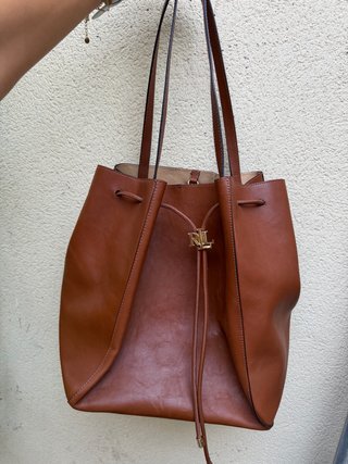 Bolso de piel Polo Ralph Lauren marrón