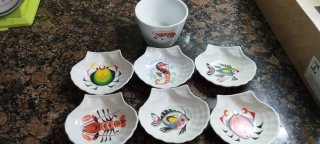 Set 6 platitos cerámica marinos