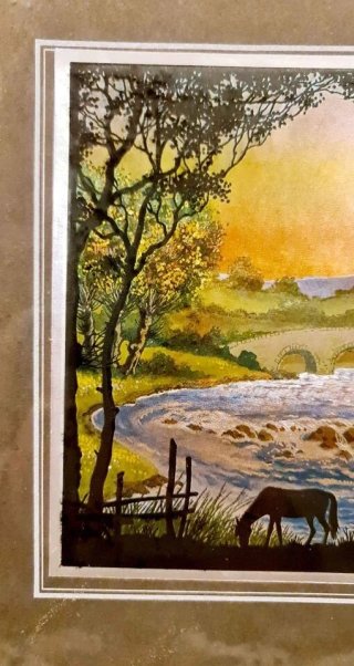 Quadro paesaggio colori brillanti bronzo