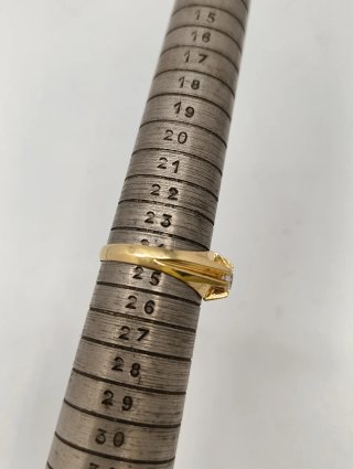Anillo Solitario Oro 18k Circonita Talla 24-25