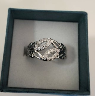 Anillo ajustable acero inoxidable con circonitas