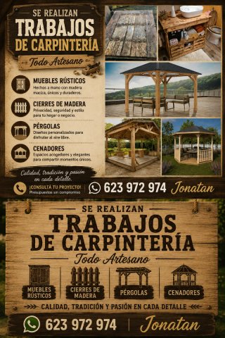 Se realizan todo tipo de trabajos de carpinteria