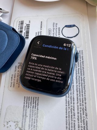 Apple Watch Series 7 45mm Azul + Caja + Correas +