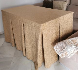 Falda mesa camilla mostaza