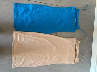 Vestidos Zara Azul y Beige