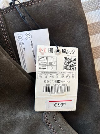 Botas Zara Talla 39 Ante Gris