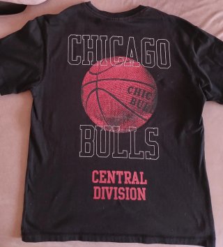 Camiseta NBA Chicago Bulls Negra Algodón