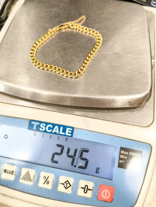 Pulsera Oro 18kt Cadena maciza estilo Cubana
