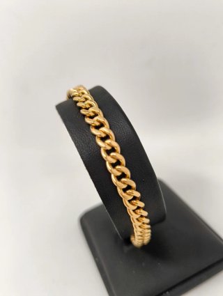 Pulsera Oro 18kt Cadena maciza estilo Cubana